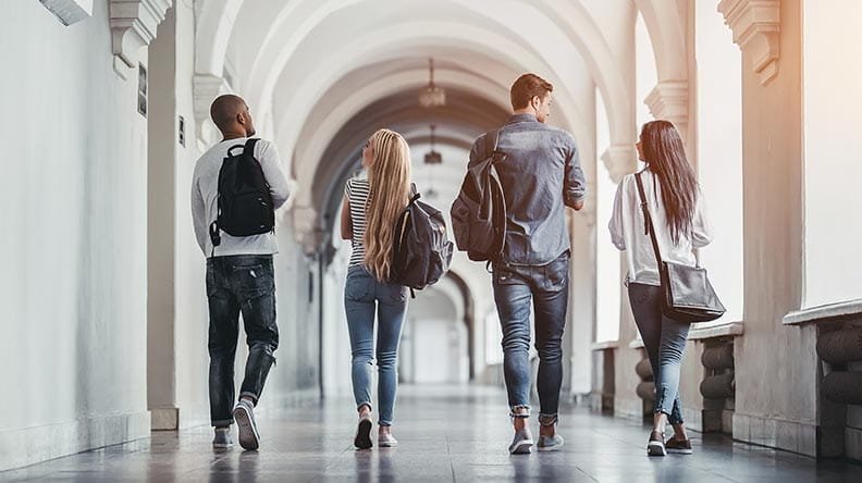 college students at university
