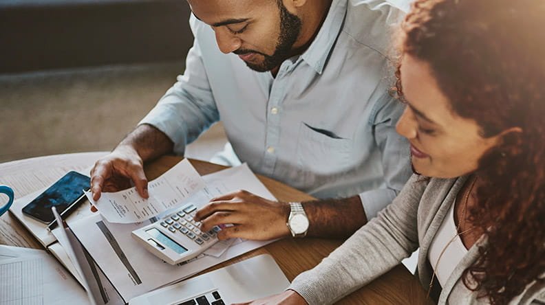 couple reviewing finances